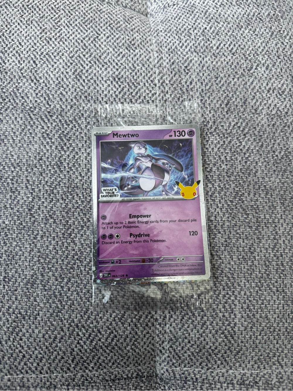Mewtwo Pokémon 30th anniversary celebration promo card exclusive